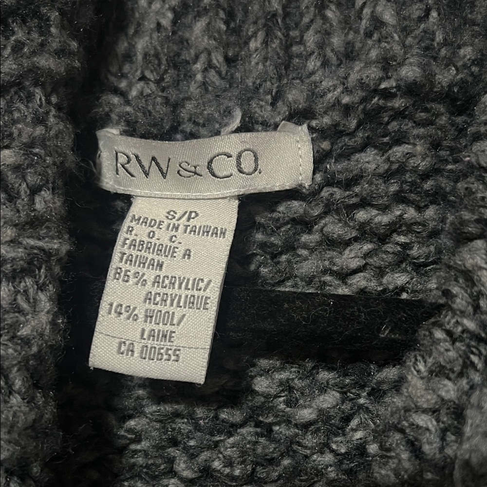 RW&CO. Gray Knit Cardigan Sweater wool blend - Picture 3 of 7